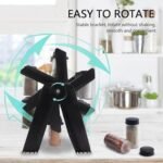 Rotating Spice Rack Organizer – 3 Tier Ferris Wheel Design with Glass Jars, Black Kitchen Countertop Storage - Image 3