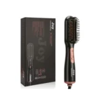 3-in-1 Professional Hair Styling Brush – Black & Rose Gold Multi-Function Hot Air Comb for Straightening, Curling & Volumizing