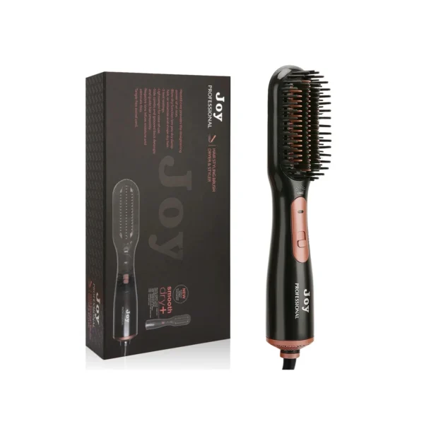 3-in-1 Professional Hair Styling Brush – Black & Rose Gold Multi-Function Hot Air Comb for Straightening, Curling & Volumizing
