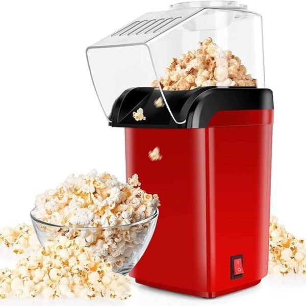 Healthy 1200W Hot Air Popcorn Maker – Oil-Free, 1.8L Quick Pop, Ready in 2-3 Minutes
