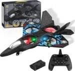 Remote Control Fighter Jet RC Airplane 2.4GHz L0712 – RTF Flying Plane Toy with LED Lights, USB Charging & Stable Flight