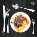 24-Piece Stainless Steel Tableware Set with Stand –Cutlery set- Premium Flatware Cutlery Set with Steak Knives, Forks & Spoons (Silver) - Image 5