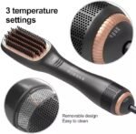 2-in-1 Professional Hair Styling Brush – Heated Straightening & Curling Comb with Fast-Heating Ceramic Plates, Anti-Frizz Technology & Adjustable Temperature Control - Image 3