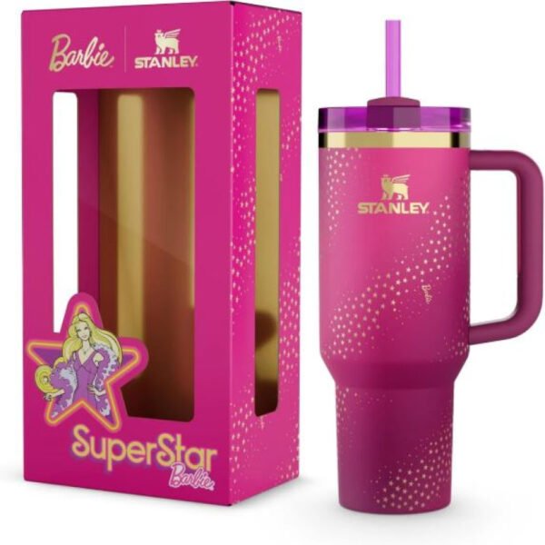 Stanley 40oz Barbie SuperStar Stainless Steel Tumbler – Vacuum Insulated with Lid & Straw
